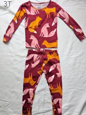 (🎨$3 PLAY) Carter's 3T Toddler Girl Fox Pink Pajamas Set